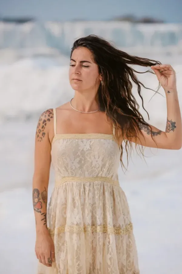 The TwoSisters Gypsy|Zomer-Litha Dress Lang Gebroken Wit
