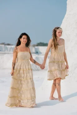 The TwoSisters Gypsy|Zomer-Litha Dress Lang Gebroken Wit