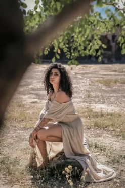 The TwoSisters Zwangerschapsjurk|Bohemian Trouwjurken-Luna Dress Beige