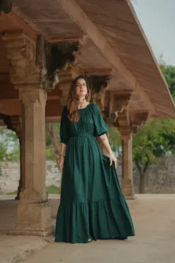 The TwoSisters Zwangerschapsjurk|Bohemian Trouwjurken-Luna Dress Groen