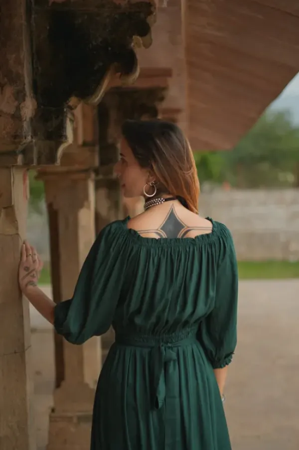 The TwoSisters Zwangerschapsjurk|Bohemian Trouwjurken-Luna Dress Groen