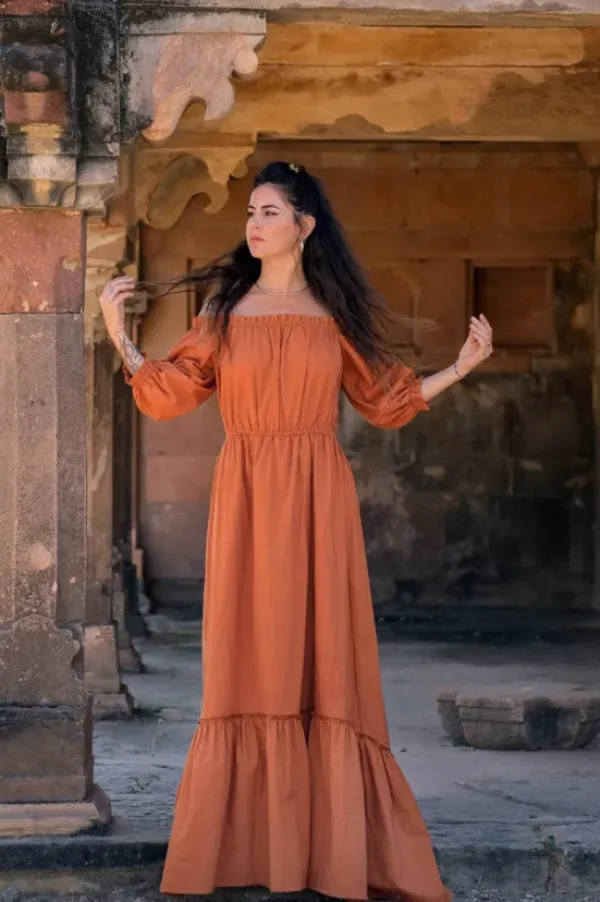 The TwoSisters Zwangerschapsjurk|Bohemian Trouwjurken-Luna Dress Oranje