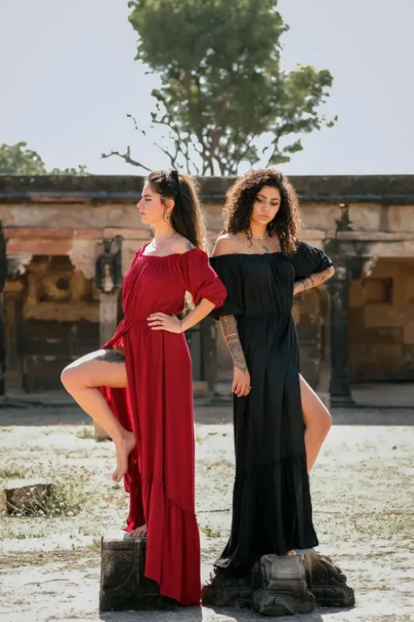 The TwoSisters Zwangerschapsjurk|Bohemian Trouwjurken-Luna Dress Rood