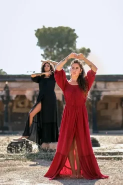 The TwoSisters Zwangerschapsjurk|Bohemian Trouwjurken-Luna Dress Rood