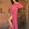 The TwoSisters Zwangerschapsjurk|Bohemian Trouwjurken-Luna Dress Roze