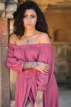 The TwoSisters Zwangerschapsjurk|Bohemian Trouwjurken-Luna Dress Roze