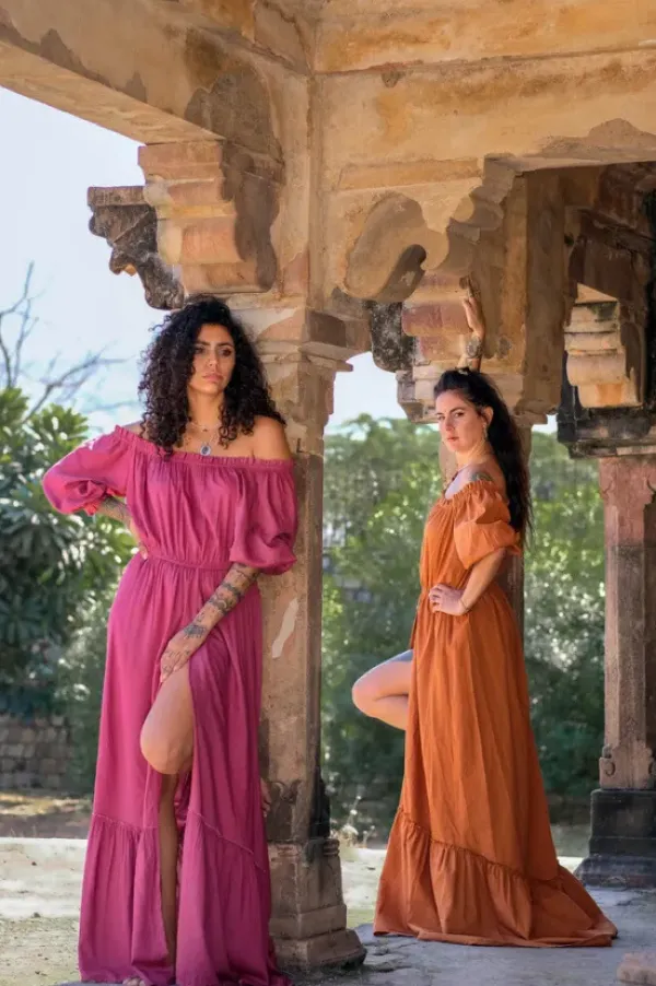 The TwoSisters Zwangerschapsjurk|Bohemian Trouwjurken-Luna Dress Roze