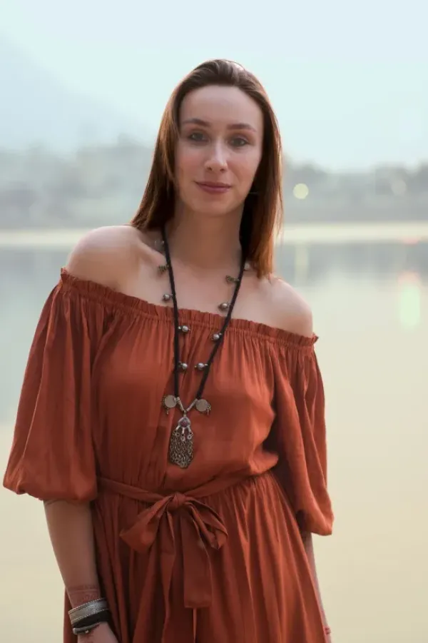 The TwoSisters Zwangerschapsjurk|Bohemian Trouwjurken-Luna Dress Warm Oranje