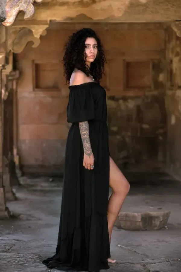 The TwoSisters Zwangerschapsjurk|Gypsy-Luna Dress Zwart