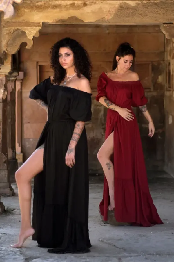 The TwoSisters Zwangerschapsjurk|Gypsy-Luna Dress Zwart