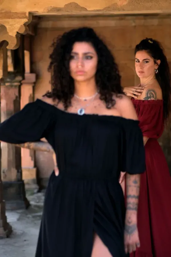 The TwoSisters Zwangerschapsjurk|Gypsy-Luna Dress Zwart