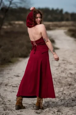 The TwoSisters Tops|Zomer-Luna Top Hoodie Marroon rood