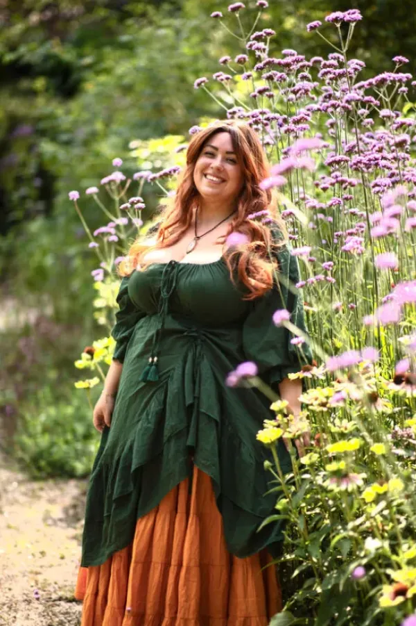 The TwoSisters Plus Size|Plus Size-Midi Vaiana Dress Groen