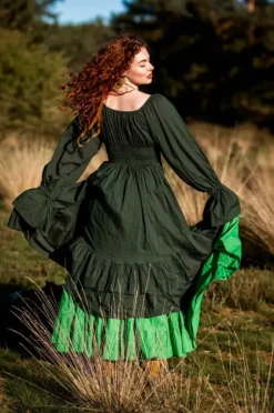 The TwoSisters Plus Size|Plus Size-Midi Vaiana Dress Groen