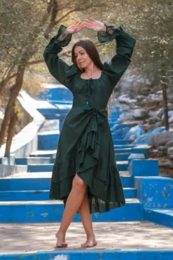The TwoSisters Plus Size|Plus Size-Midi Vaiana Dress Groen