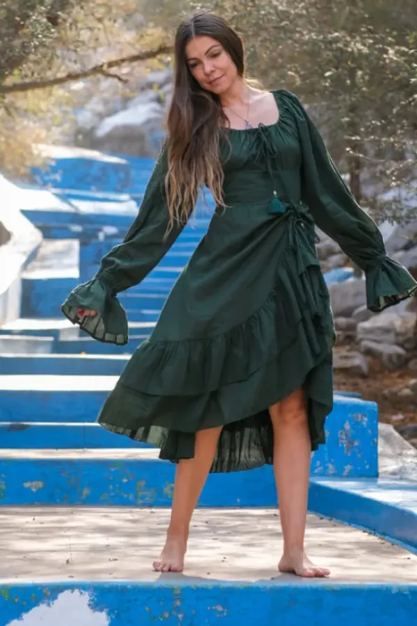The TwoSisters Plus Size|Plus Size-Midi Vaiana Dress Groen
