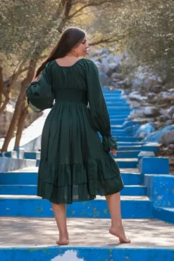 The TwoSisters Plus Size|Plus Size-Midi Vaiana Dress Groen