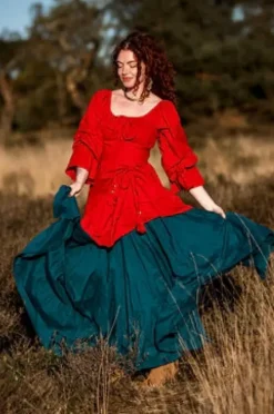 The TwoSisters Plus Size|Plus Size-Midi Vaiana Dress Knalrood