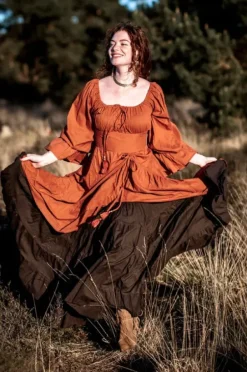 The TwoSisters Plus Size|Plus Size-Midi Vaiana Dress Warm Oranje