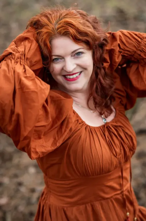 The TwoSisters Plus Size|Plus Size-Midi Vaiana Dress Warm Oranje