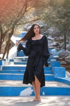 The TwoSisters Plus Size|Plus Size-Midi Vaiana Dress Zwart