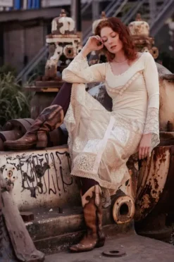 The TwoSisters Bohemian|Bohemian Jurken-Morgana Boho Jurk Gebroken wit