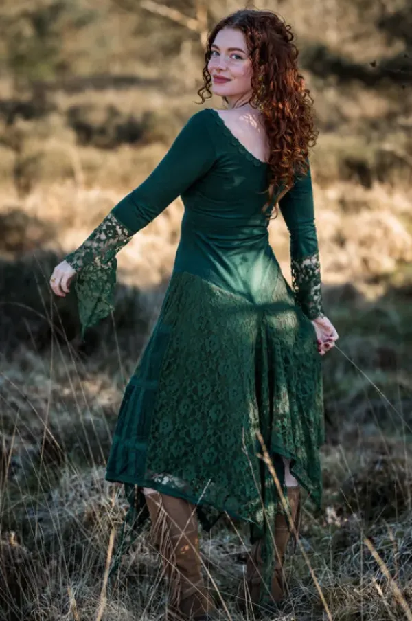 The TwoSisters Bohemian|Bohemian Jurken-Morgana Boho Jurk Groen