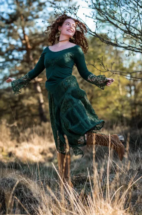 The TwoSisters Bohemian|Bohemian Jurken-Morgana Boho Jurk Groen