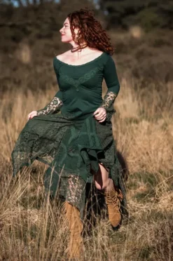 The TwoSisters Bohemian|Bohemian Jurken-Morgana Boho Jurk Groen