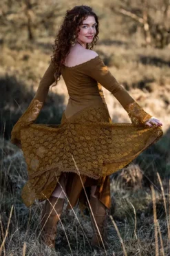 The TwoSisters Bohemian|Bohemian Jurken-Morgana Boho Jurk Lichtbruin