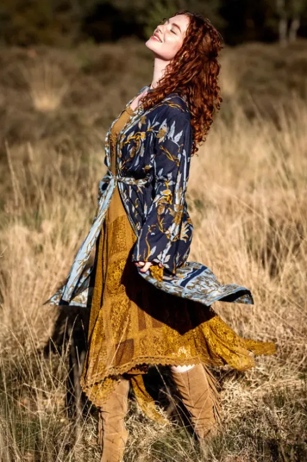 The TwoSisters Bohemian|Bohemian Jurken-Morgana Boho Jurk Lichtbruin
