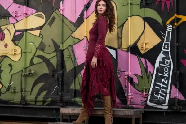 The TwoSisters Bohemian|Bohemian Jurken-Morgana Boho Jurk Marroonrood