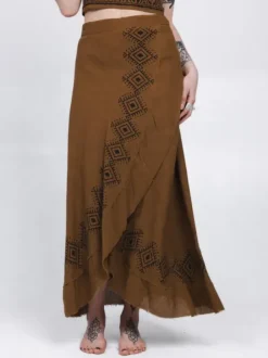 The TwoSisters Nomad Chic Collectie|Ibiza-Mystic Mesa Omslagrok Bruin