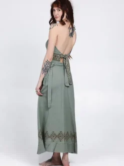 The TwoSisters Nomad Chic Collectie|Ibiza-Mystic Mesa Omslagrok Jadegroen