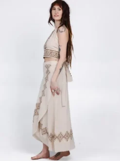 The TwoSisters Nomad Chic Collectie|Ibiza-Mystic Mesa Omslagrok Off White