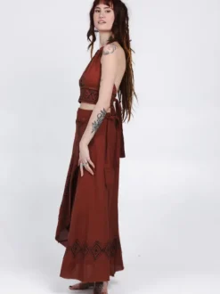 The TwoSisters Nomad Chic Collectie|Ibiza-Mystic Mesa Omslagrok Terracotta