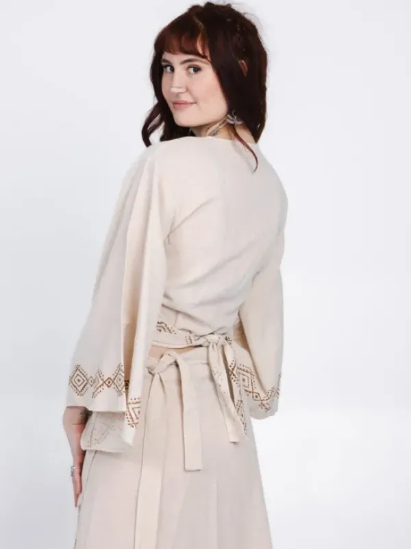 The TwoSisters Tops|Nomad Chic Collectie-Mystic Mesa wikkeltop Off White