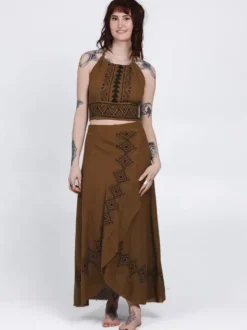 The TwoSisters Tops|Bratops-Mystic Mesa Zomertop Bruin