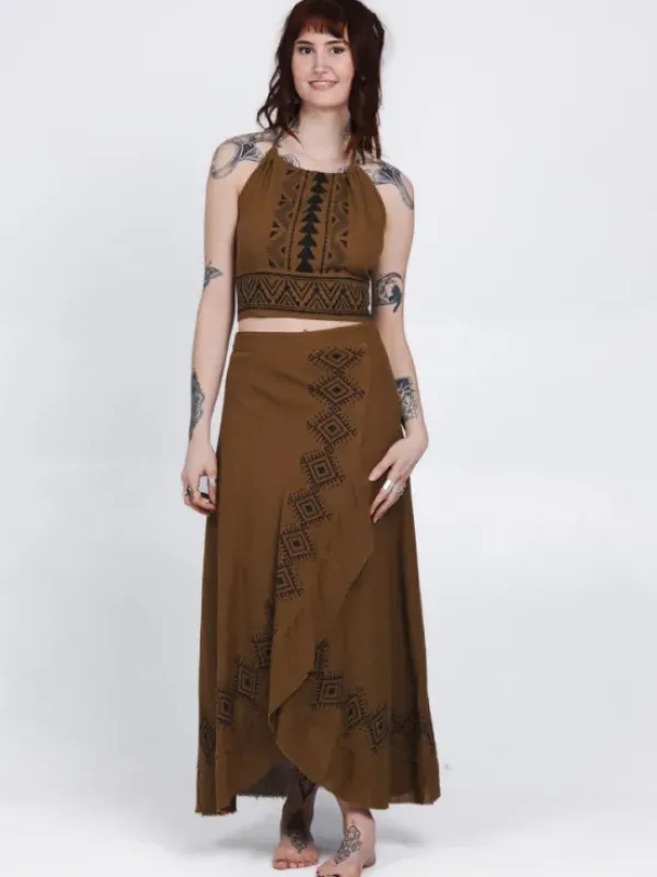 The TwoSisters Tops|Bratops-Mystic Mesa Zomertop Bruin
