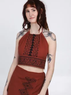 The TwoSisters Nomad Chic Collectie|Tops-Mystic Mesa Zomertop Terracotta
