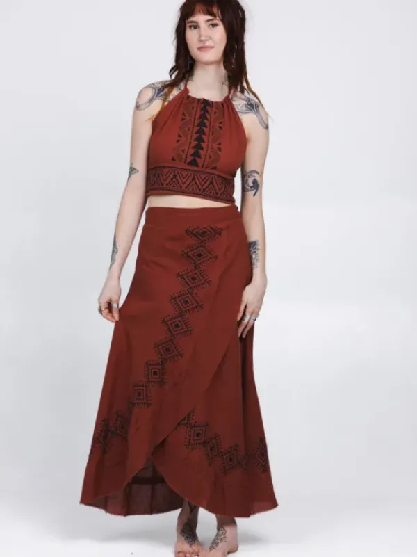 The TwoSisters Nomad Chic Collectie|Tops-Mystic Mesa Zomertop Terracotta