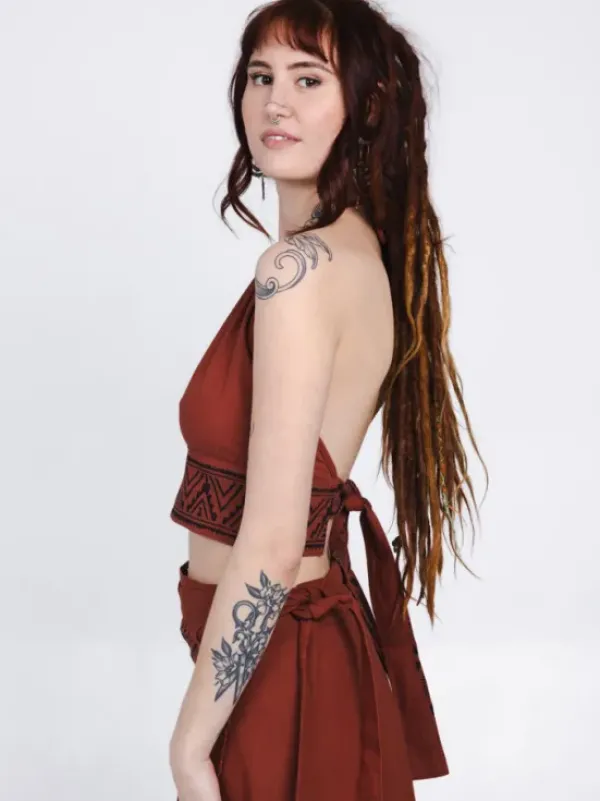 The TwoSisters Nomad Chic Collectie|Tops-Mystic Mesa Zomertop Terracotta