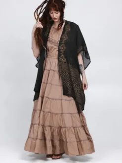 The TwoSisters Plus Size|Nomad Chic Collectie-Nomad Chic poncho Donkergroen