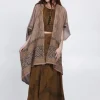 The TwoSisters Plus Size|Nomad Chic Collectie-Nomad Chic poncho Licht bruin