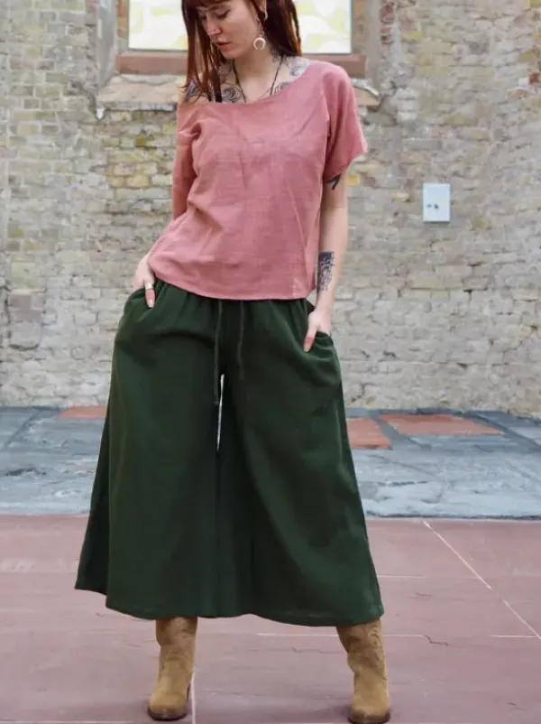 The TwoSisters Broeken|Broeken En Legging-Nova Broek Donkergroen