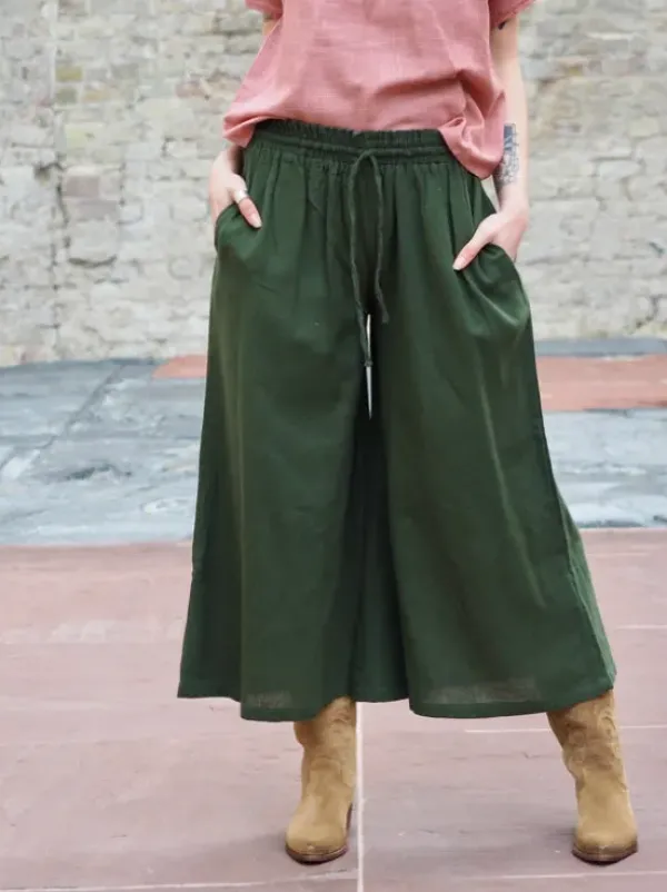 The TwoSisters Broeken|Broeken En Legging-Nova Broek Donkergroen