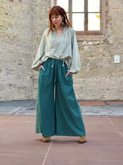 The TwoSisters Nomad Chic Collectie|Broeken-Nova Broek Petrol
