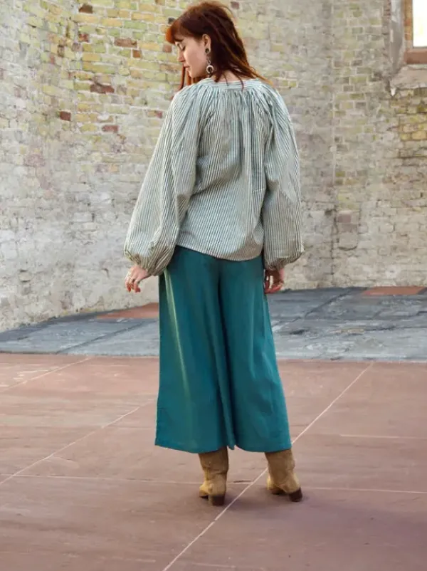 The TwoSisters Nomad Chic Collectie|Broeken-Nova Broek Petrol