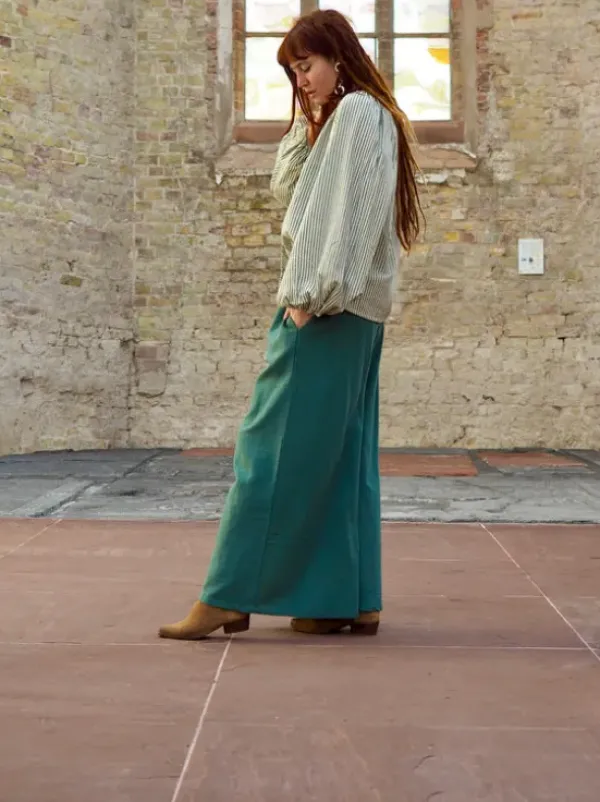 The TwoSisters Nomad Chic Collectie|Broeken-Nova Broek Petrol