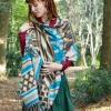 The TwoSisters Omslagdoeken|Omslagdoeken-Omslagdoek Fleece Blauw/ Lichtbruin